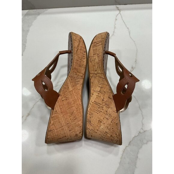 Sam Edelman Brown Cork Wedge Sandal Size 7.5 - Picture 5 of 7